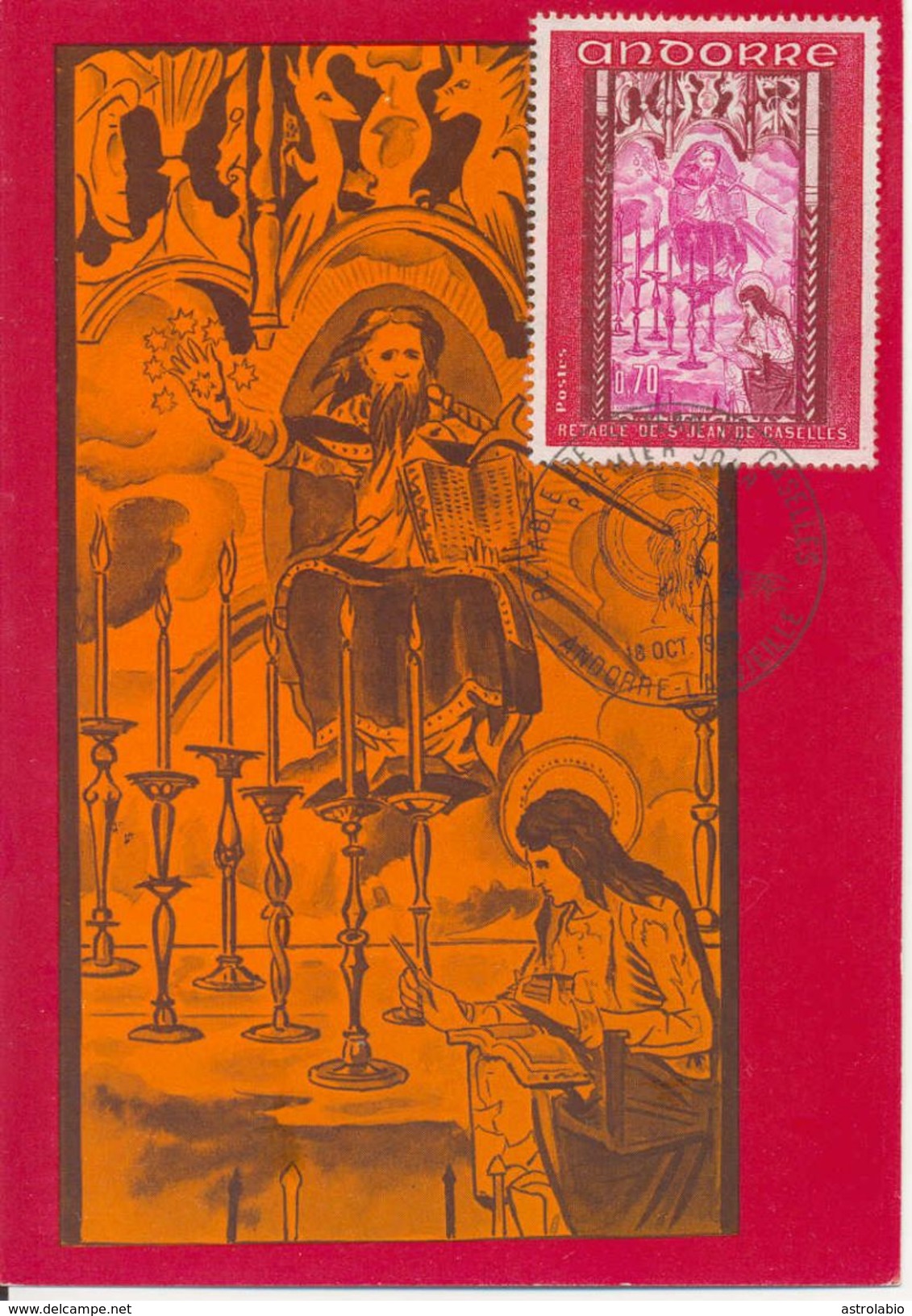 Cartes Maximes (3) Retable De La Chapelle De Saint-Jean De-Caselles II 1969 Andorre Francais Yvert 206/8  Voir 3 Scan - Cartes-Maximum (CM)