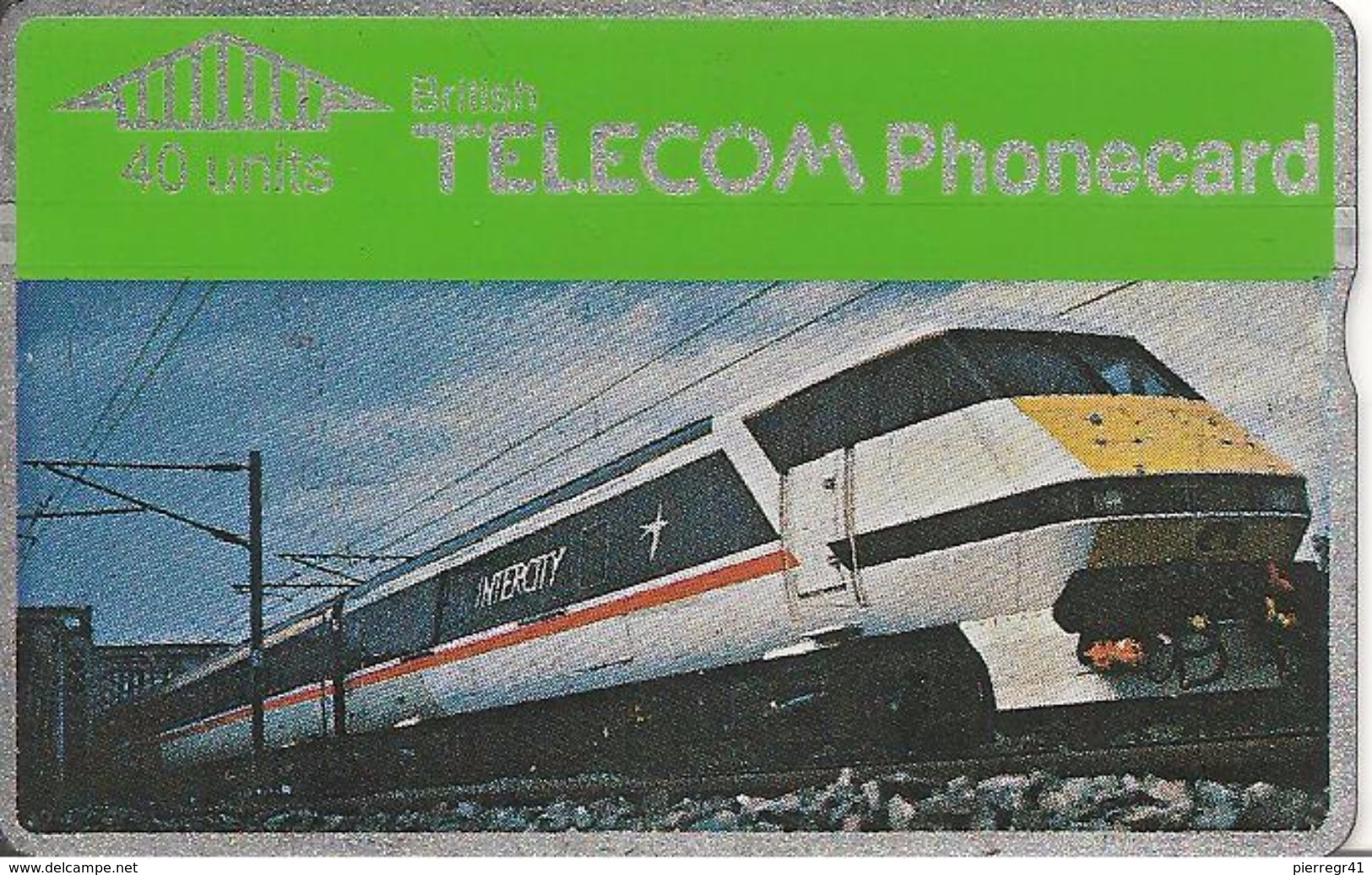 CARTE+GB-HOLOGRAPHIQUE-40 U-TRAIN INTERCITY-V° N° 012D11366-UTILISE-TBE- - Trains