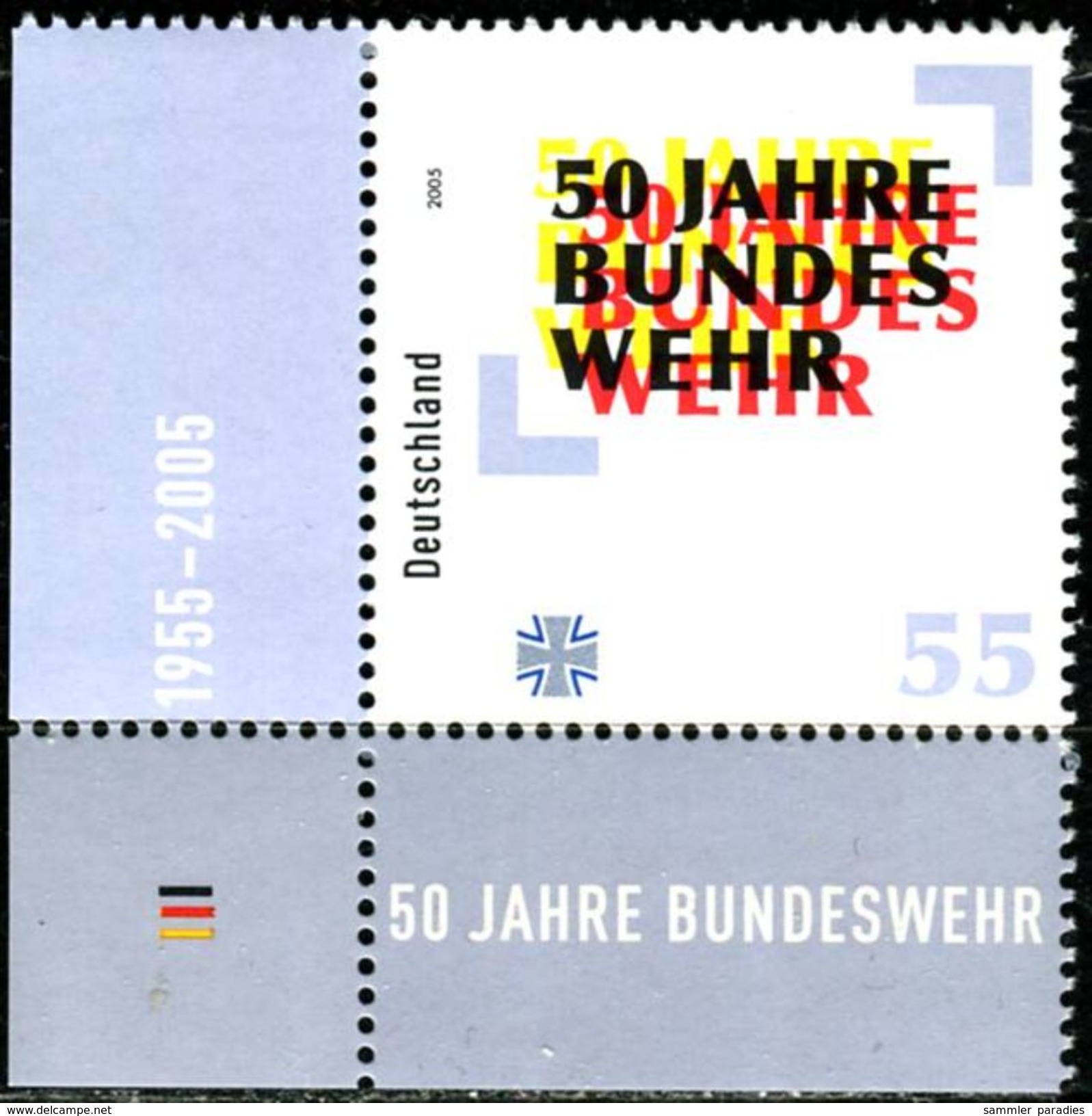 BRD - Michel 2497 ECKE LIU - ** Postfrisch (A) - 55C  50 Jahre Bundeswehr - Ungebraucht