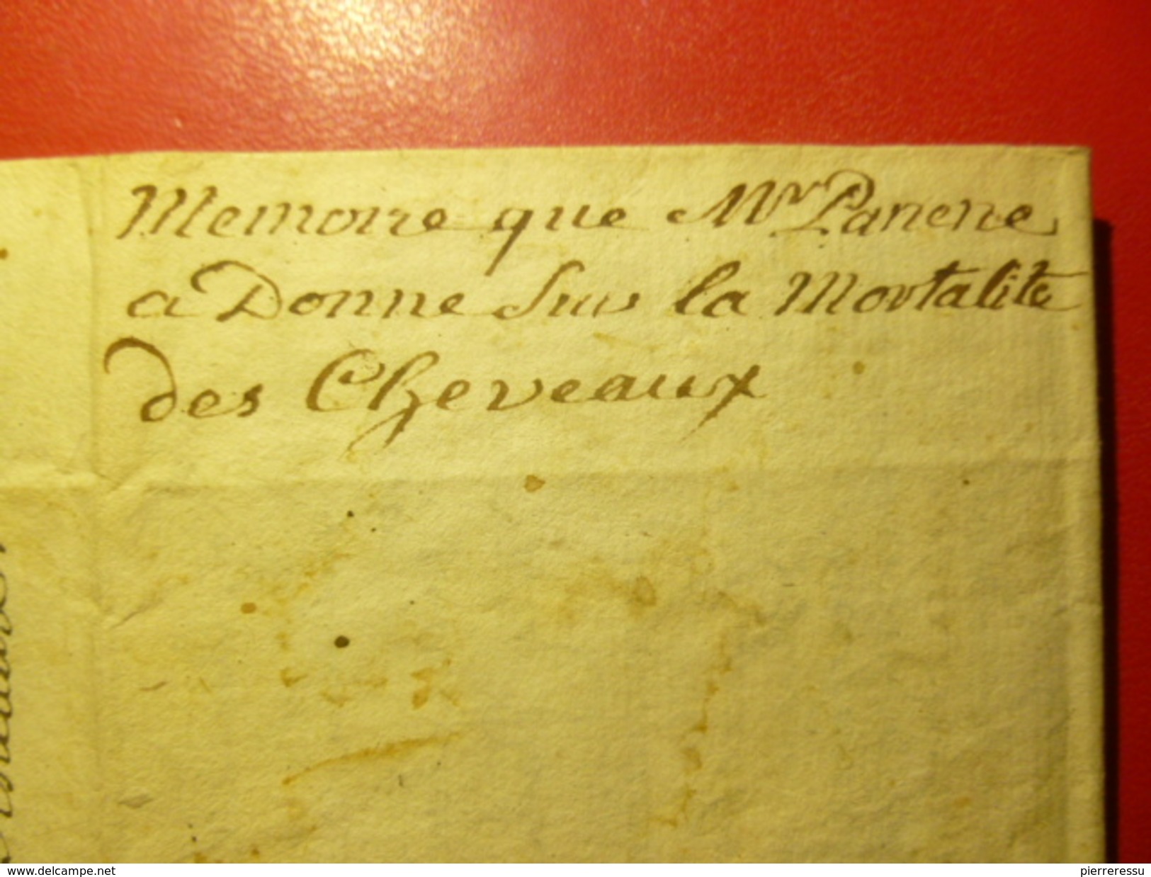 MEMOIRE MANUSCRIT MORTALITE DES CHEVAUX 1764 PAR PANENC D AIX EN PROVENCE DOCTEUR MEDECINE - Manuscritos
