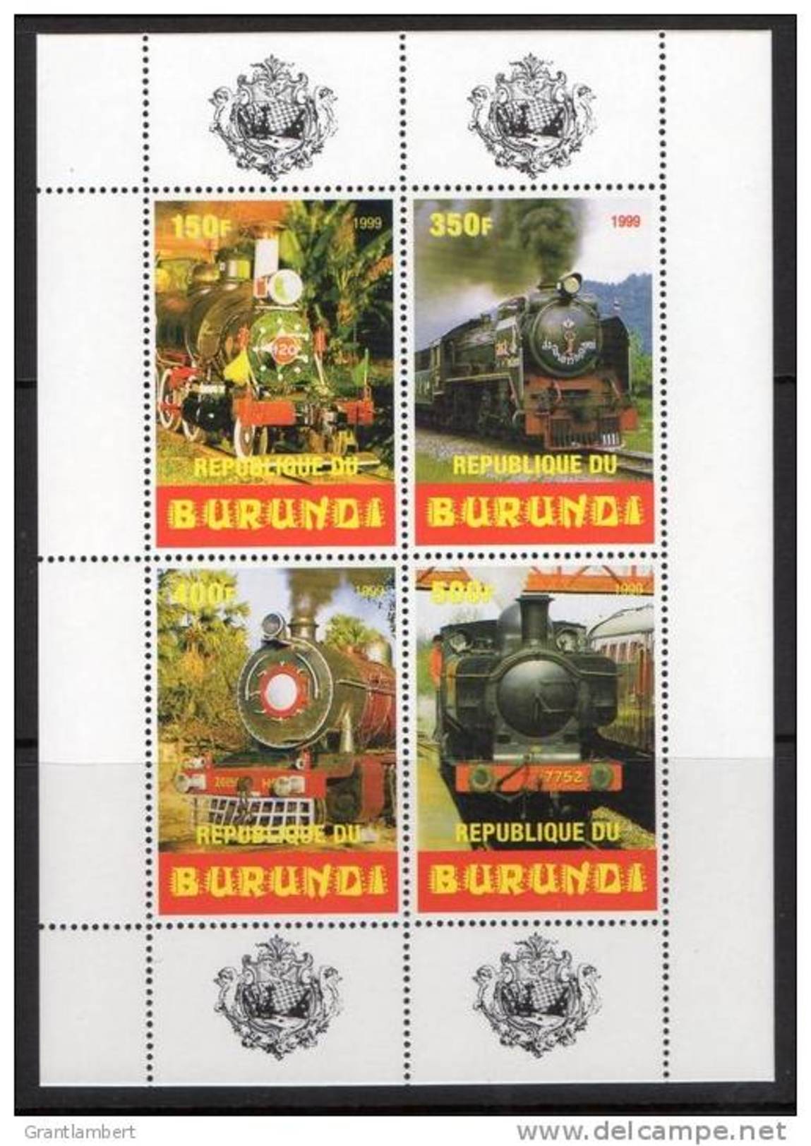 Burundi 1999 Trains- Locomotives Sheetlet MNH - Ungebraucht