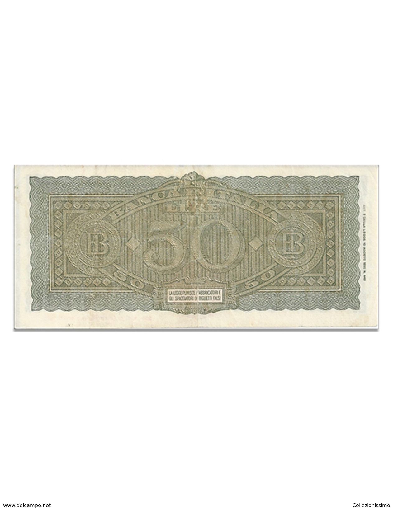 50 Lire - 1944  Italia Turrita - 50 Lire