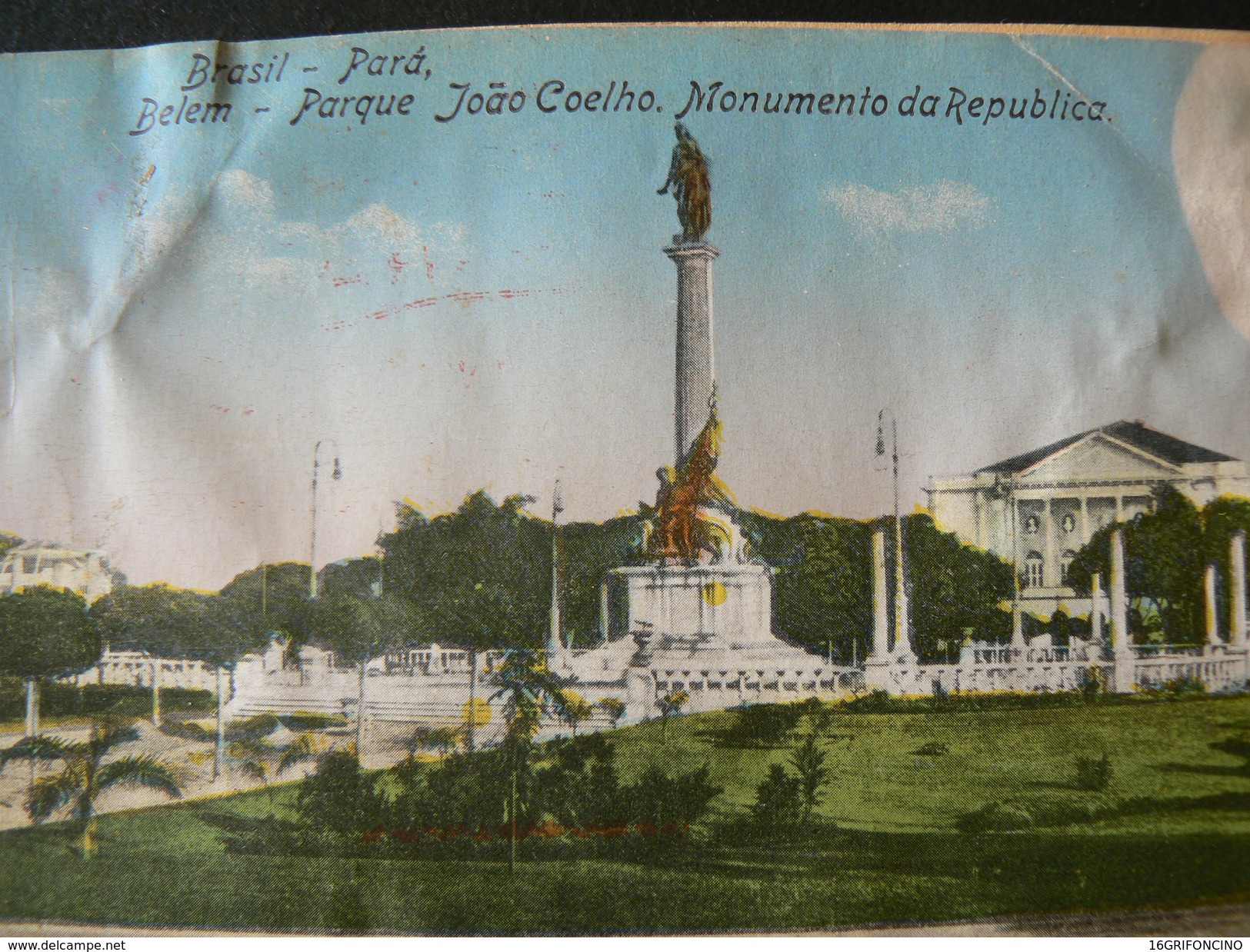 1932..BELEM " MONUMENTO DA REPUBLICA "  OF  BRASILE..//..MONUMENTO DELLA REPUBBLICA..BRASILE + TIMBRI ROSSI - Belém