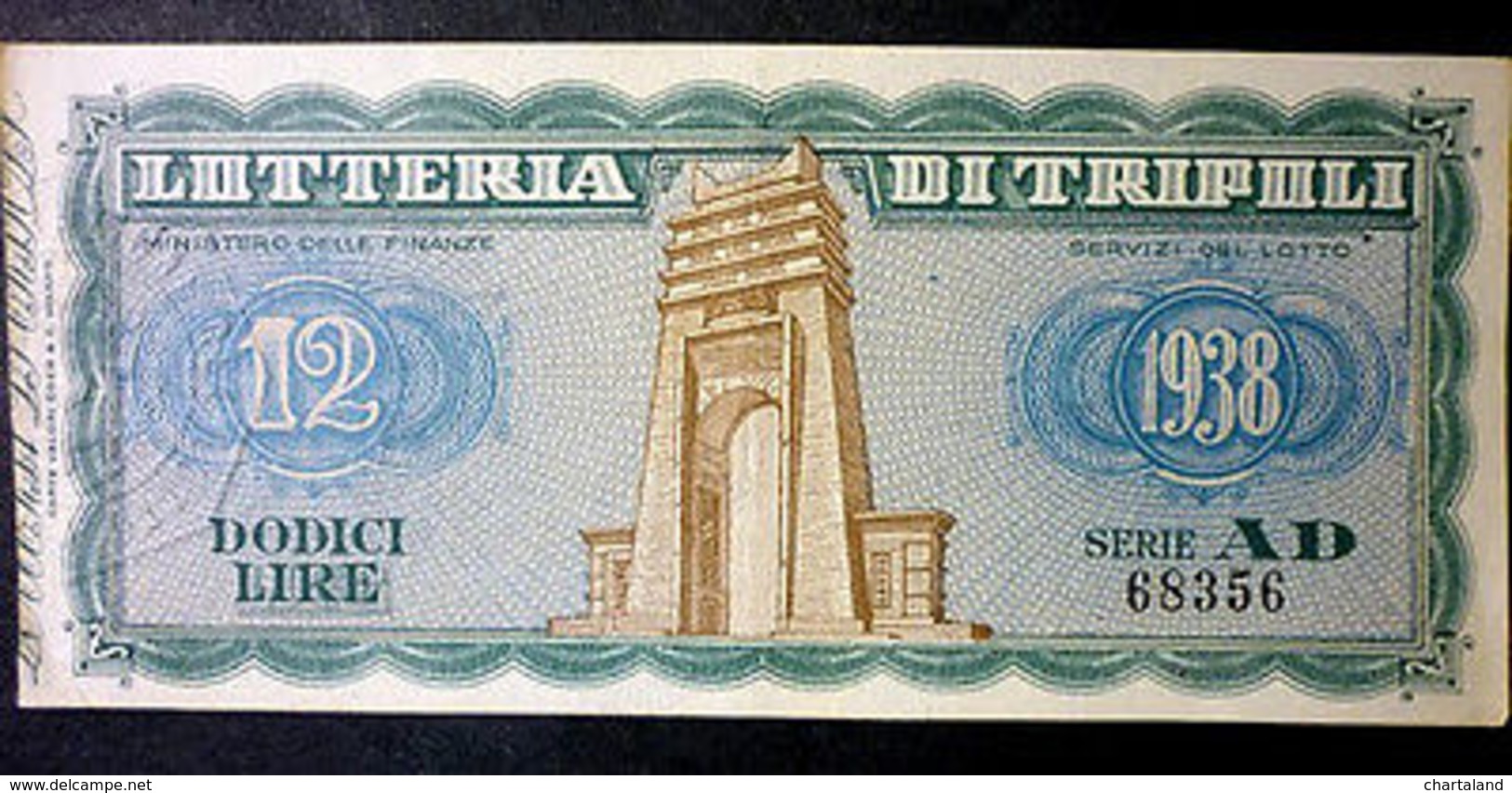 Biglietto Lotteria Di Tripoli - 1938 - Billetes De Lotería