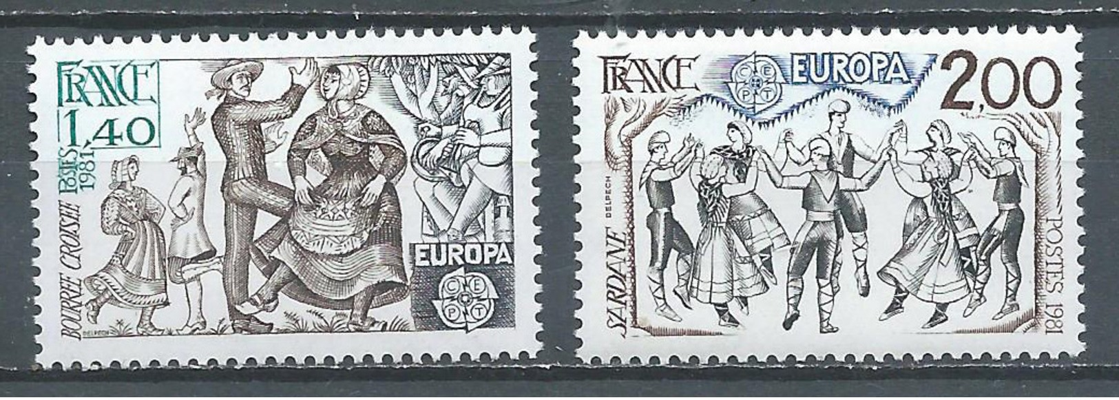 France YT N°2138/2139 Europa 1981 Folklore Neuf ** - Nuovi