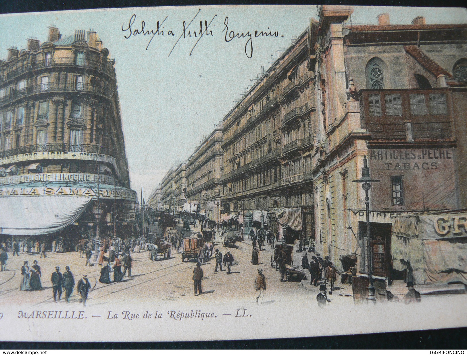 1900 (?) RARE POSTALCARD FROM MARSEILLE TO BOGLIASCO (ITALY ) // IN ARRIVO COL " VAPORE FEDE " DA MARSIGLIA - Cartas & Documentos