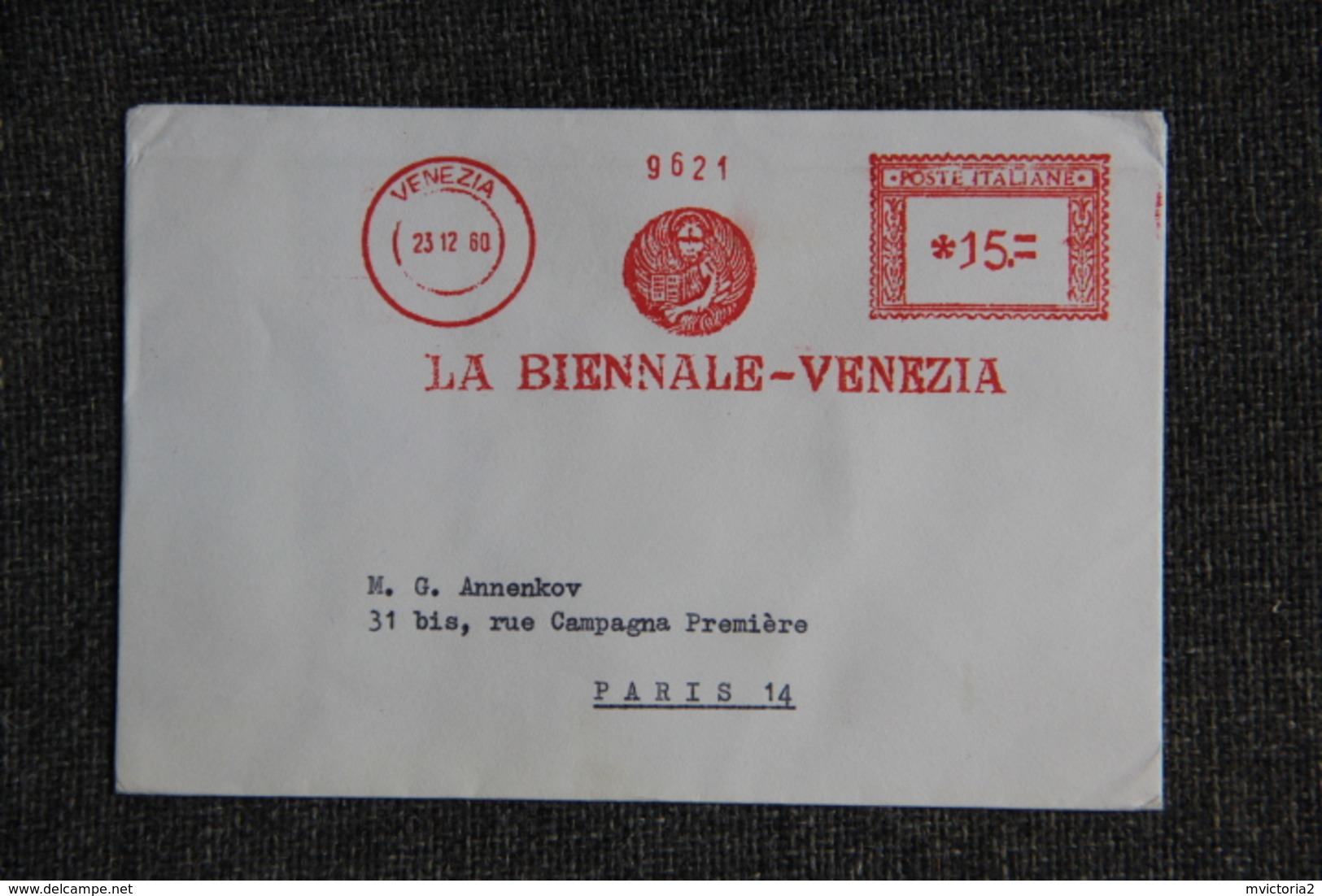 Lettre LA BIENNALE VENEZIA - Franking Machines (EMA)