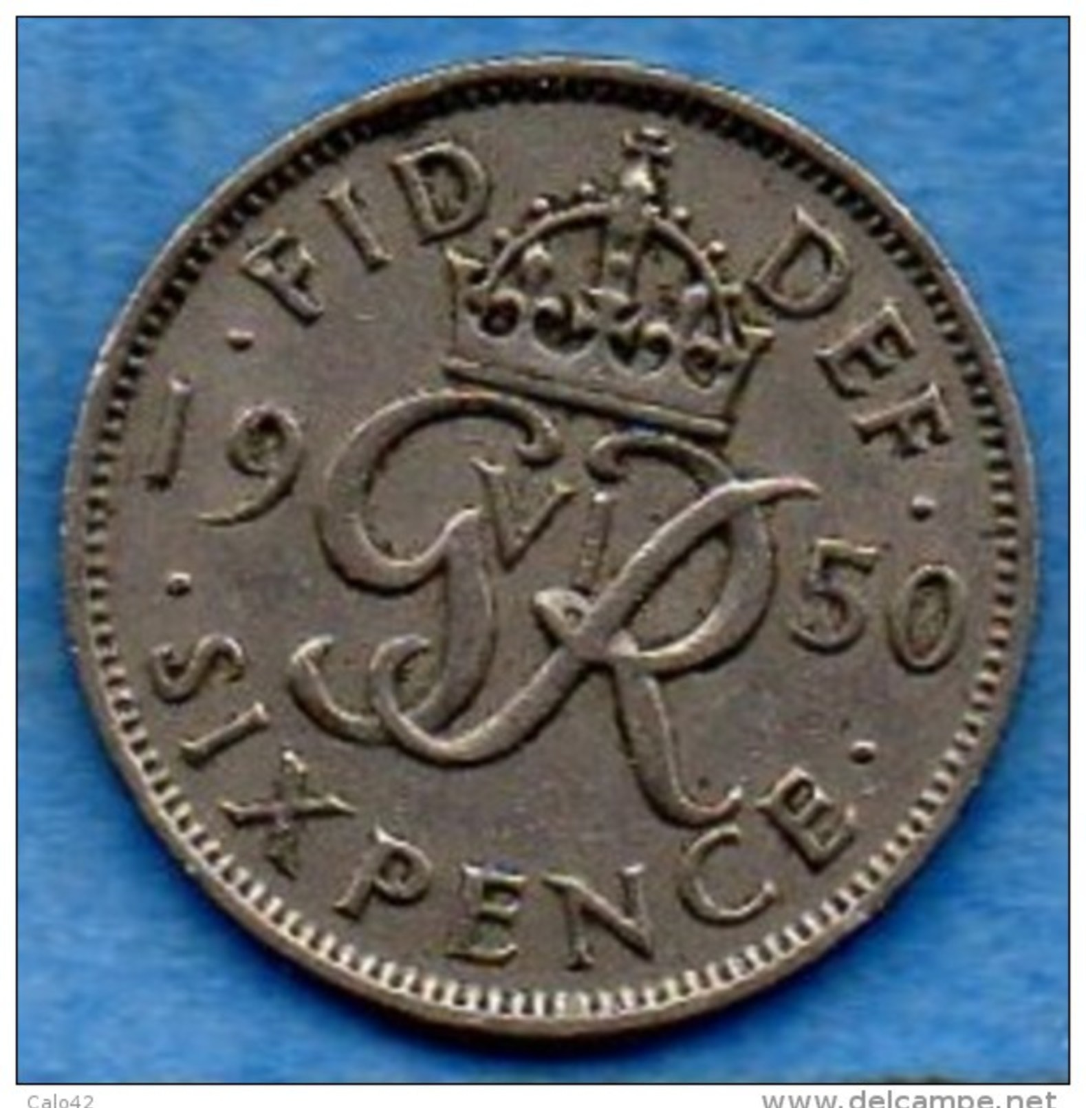 // GREAT BRITAIN / GRANDE BRETAGNE  SIX  6 PENCE 1950  GEORGES VI - H. 6 Pence