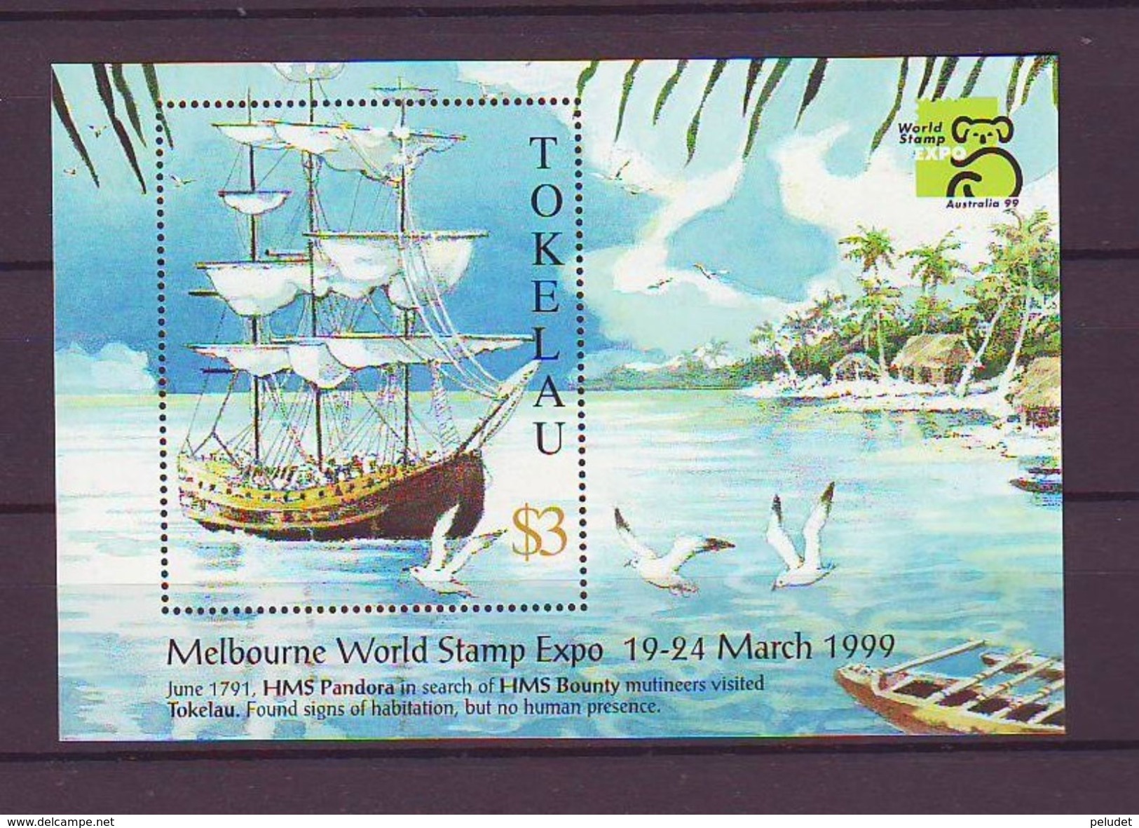 TOKELAU - 1999 International Stamp Exhibition "AUSTRALIA '99" S/s - Mint** Mi B17 - Tokelau