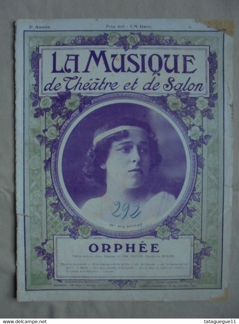 Ancien - Partition La Musique De Théâtre Et De Salon Orphée Début 1900 - Opéra