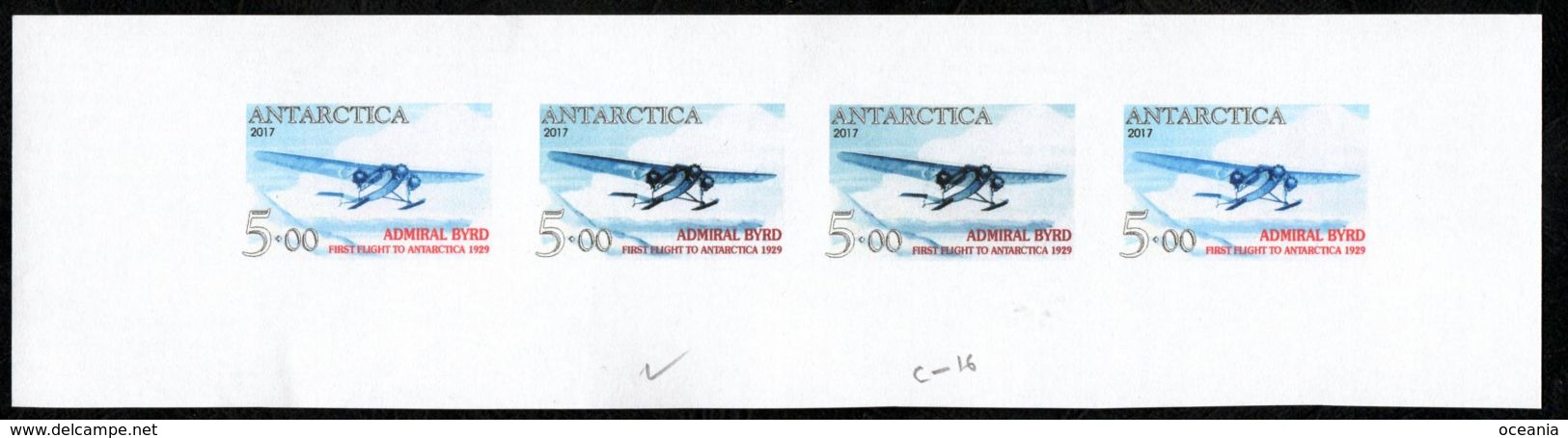 Antarctica Post- Bryd Flight To The South Pole Rare Color Trial. - Andere & Zonder Classificatie