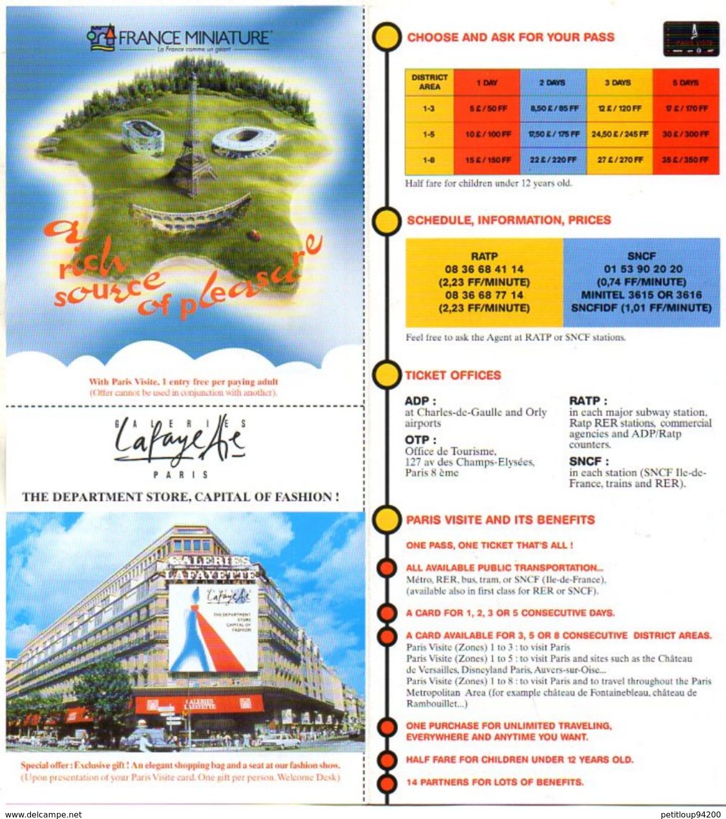 PLAN RESEAU RATP SNCF  Ile De France  PARIS VISITE - Europa