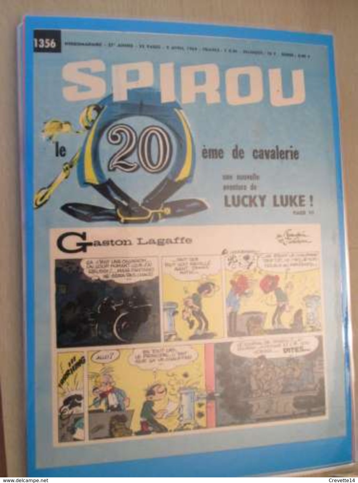 DIV415 : Clipping COUVERTURE SPIROU N°1356 De 1964 : GASTON LAGAFFE FRANQUIN + LUCKY LUKE -  Pour  Collectionneurs ... - Franquin