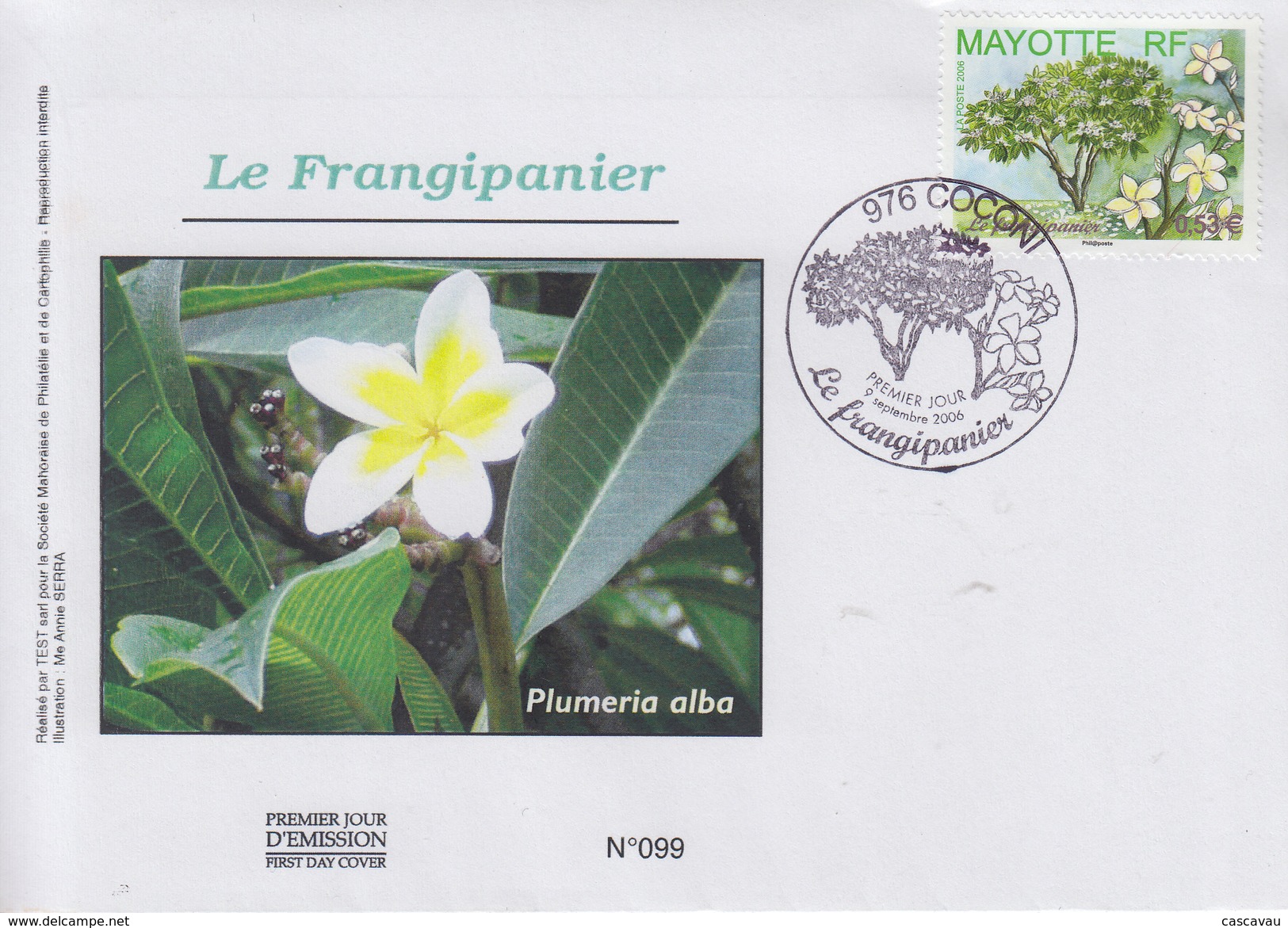 Enveloppe  FDC  1er  Jour    MAYOTTE   Le  Frangipanier   COCONI   2006 - Sonstige & Ohne Zuordnung