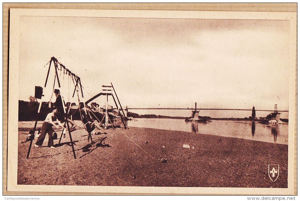 X45142 MEUNG-sur-LOIRE Loiret La Plage Jeux , Balançoire Bords De Loire 1920s Hélio-Gravure COMBIER - Autres & Non Classés