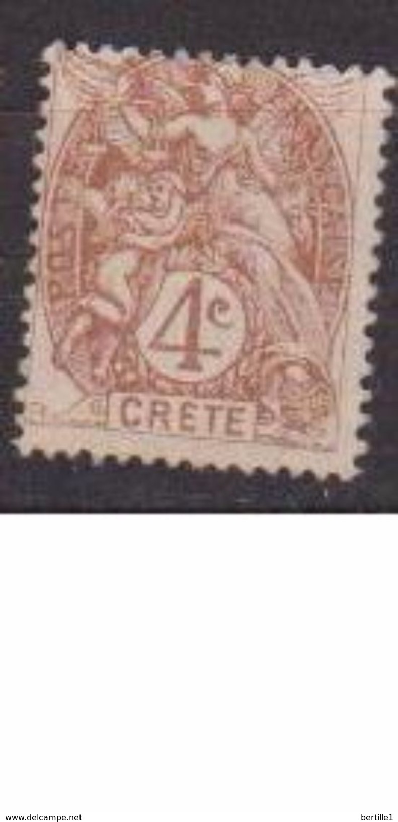 CRETE       N°  YVERT  :     4      NEUF AVEC  CHARNIERES      ( Ch 1926  ) - Neufs