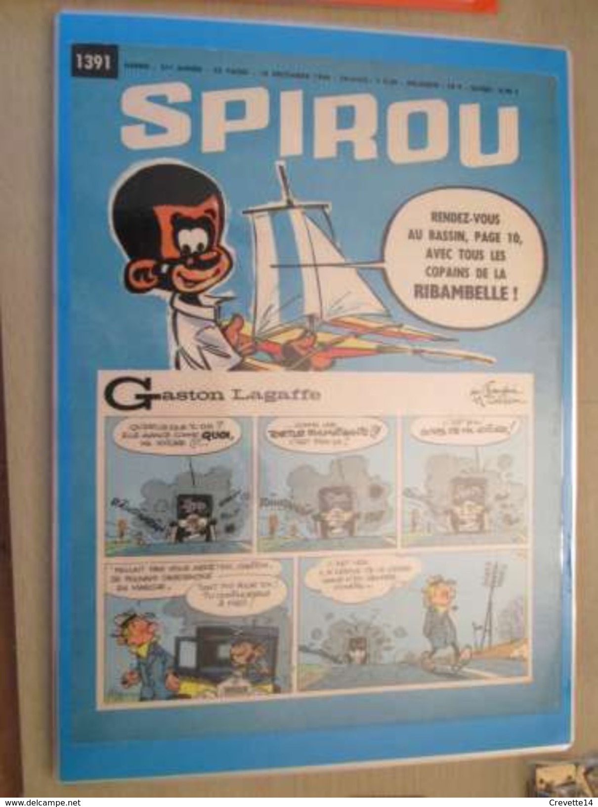 DIV415 : Clipping COUVERTURE SPIROU N°1391 De 1964 : GASTON LAGAFFE FRANQUIN + LA RIBAMBELLE -  Pour  Collectionneurs .. - Franquin