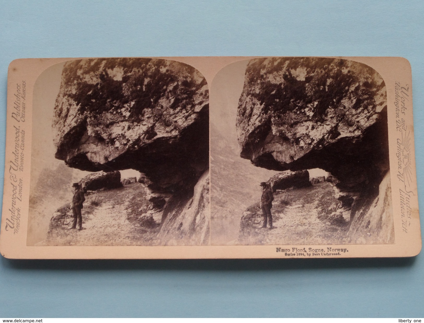 NAERO FJORD, SOGNE, NORWAY ( Norske / Norge ) Stereo Photo Underwood & Underwood ( Look For Detail ) ! - Stereoscopic