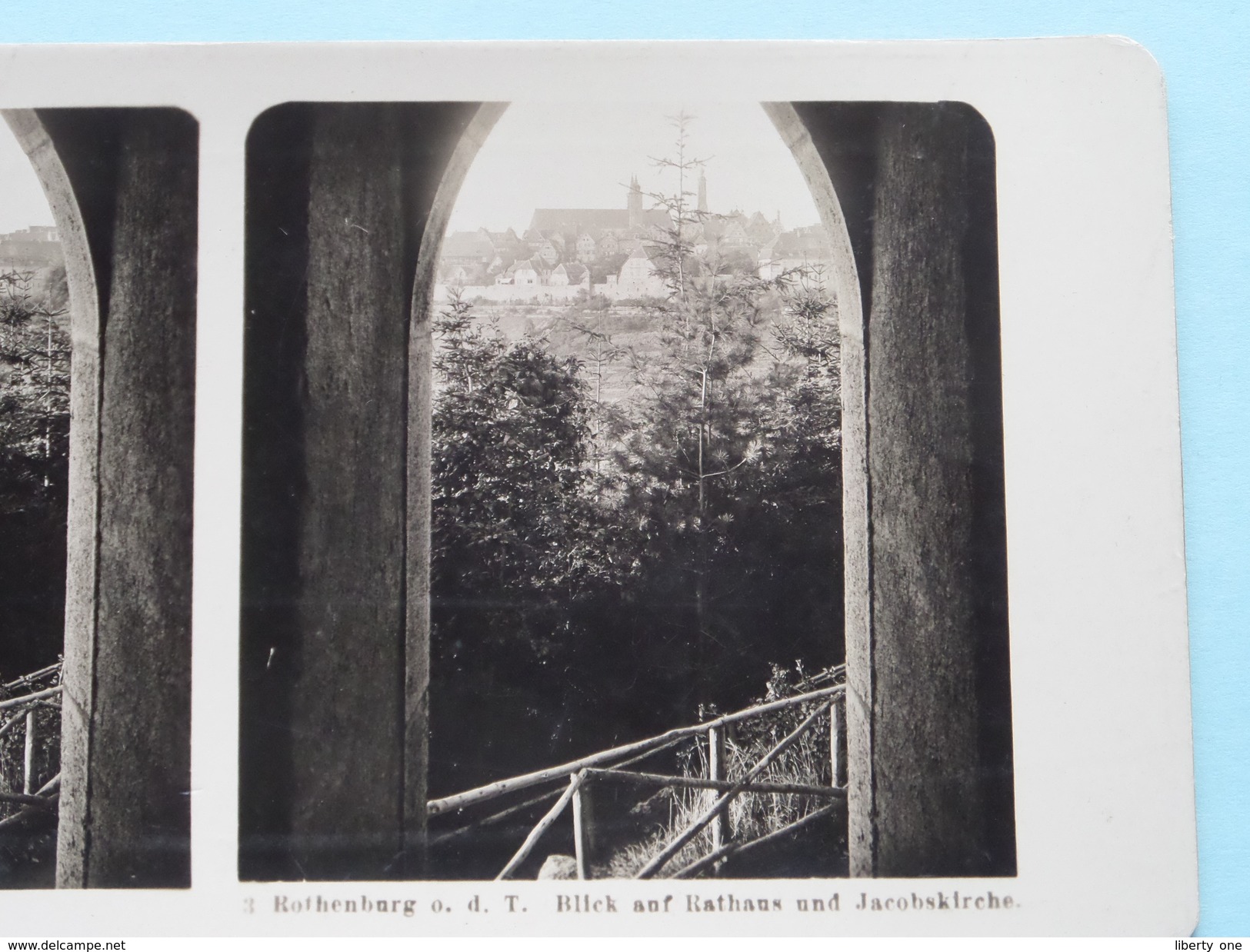 ROTHENBURG O. D. T. (3) Blich Auf Rathaus Und Jacobskirche / Stereo Photo ( Look For Detail ) ! - Stereoscopic