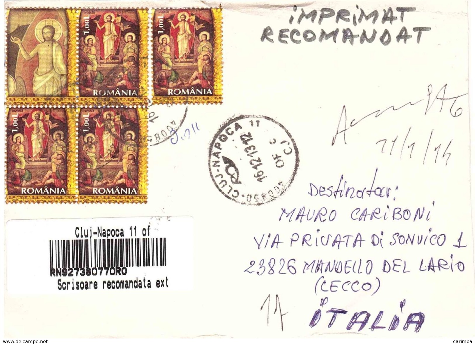 AFFRANCATURA MISTA  X ITALY - Covers & Documents