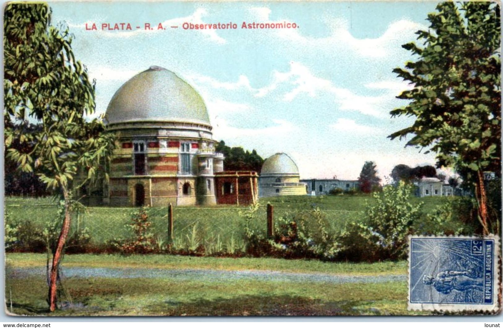 LA PLATA - Observatoire Astronomico (manque Timbre) - Argentine