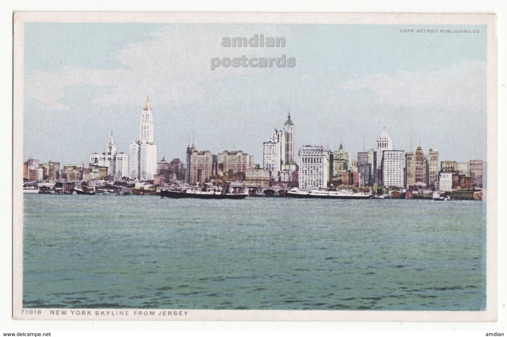 New York City Skyline View From New Jersey C1910s Vintage Detroit Publishing NY Postcard M8822 - Multi-vues, Vues Panoramiques