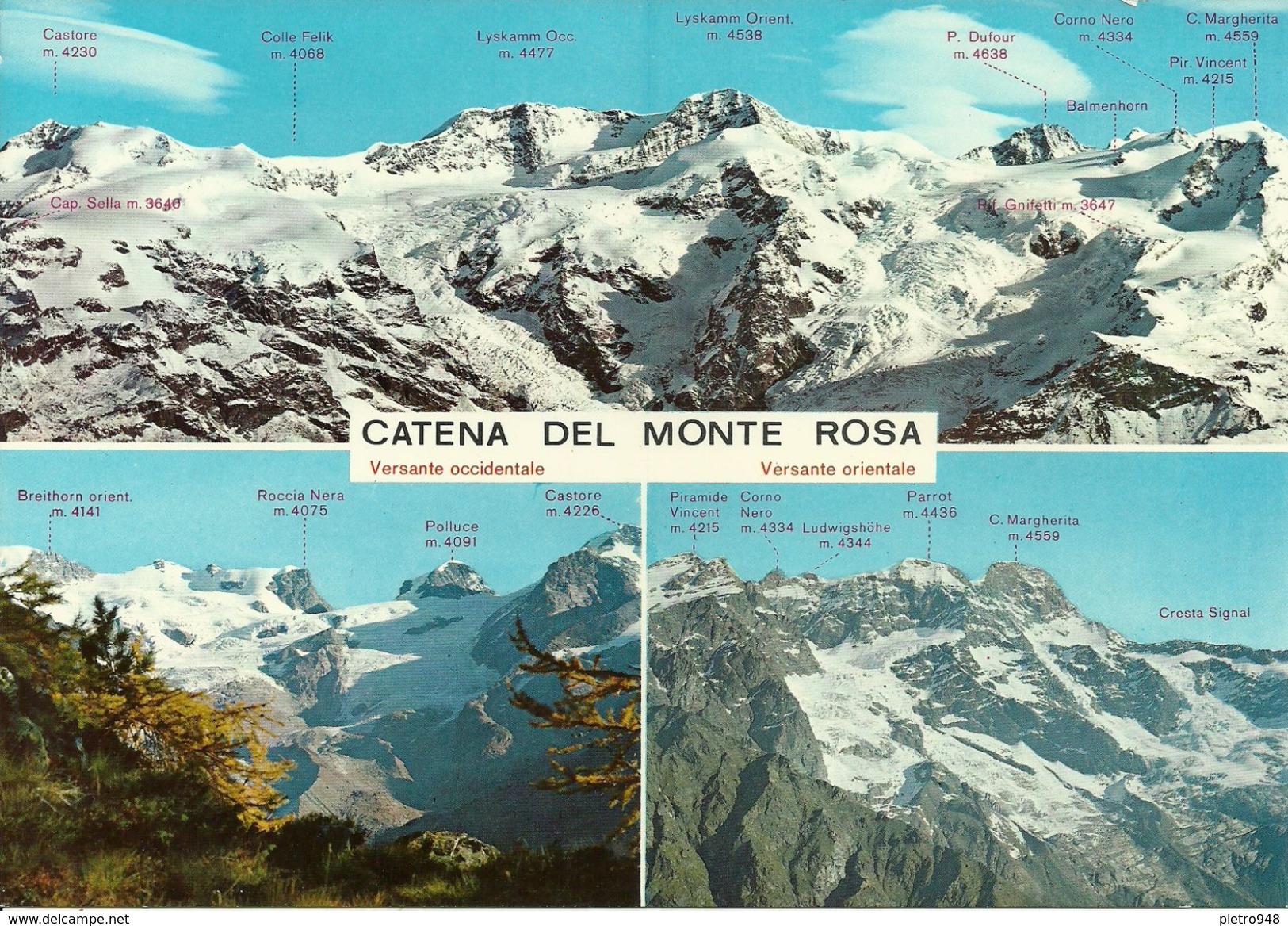 Catena Del Monte Rosa E Vedute Versante Occidentale E Versante Orientale - Autres & Non Classés