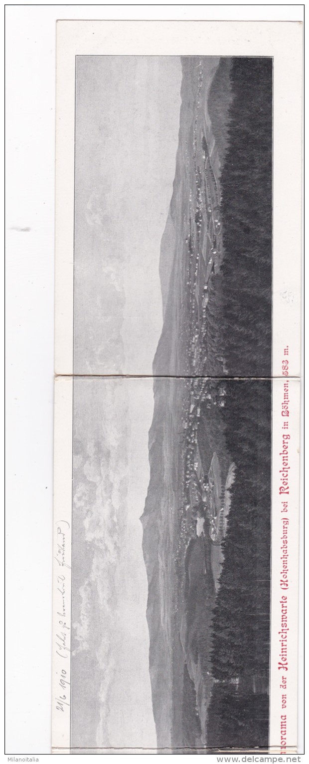 Rundpanorama Von Der Heinrichswarte (Hohenhabsburg) Bei Reichenberg In Böhmen, 583 M * 21. 6. 1910 - Czech Republic