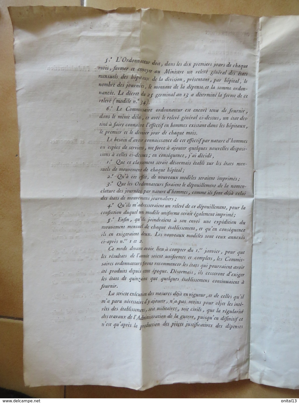 2 DOCS  1810 EMPIRE FRANCAIS COMMISSAIRES DES GUERRES A HOSPICE MIREPOIX /  CIRCULAIRE ADMIN GUERRE MILITARIA AR120 - Documenti Storici