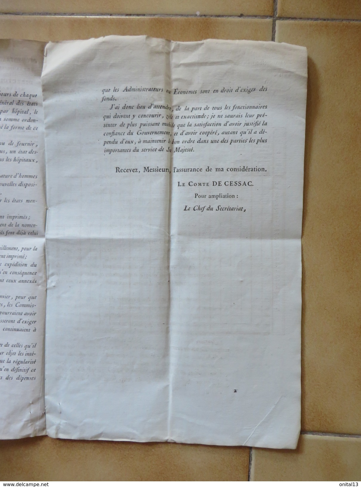 2 DOCS  1810 EMPIRE FRANCAIS COMMISSAIRES DES GUERRES A HOSPICE MIREPOIX /  CIRCULAIRE ADMIN GUERRE MILITARIA AR120 - Documenti Storici