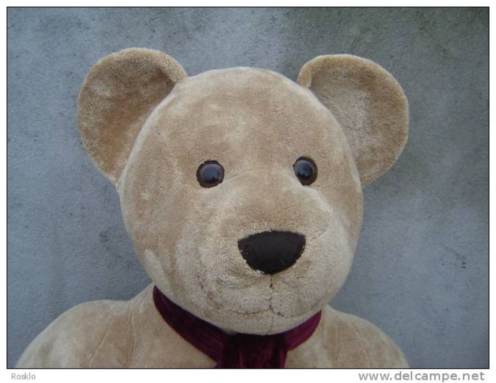 JOUET ANCIEN / OURS GEANT EN PELUCHE / MARK ET SPENCER N°25/40 / HT ASSIS 130 CM / PARFAIT  ETAT - Beren