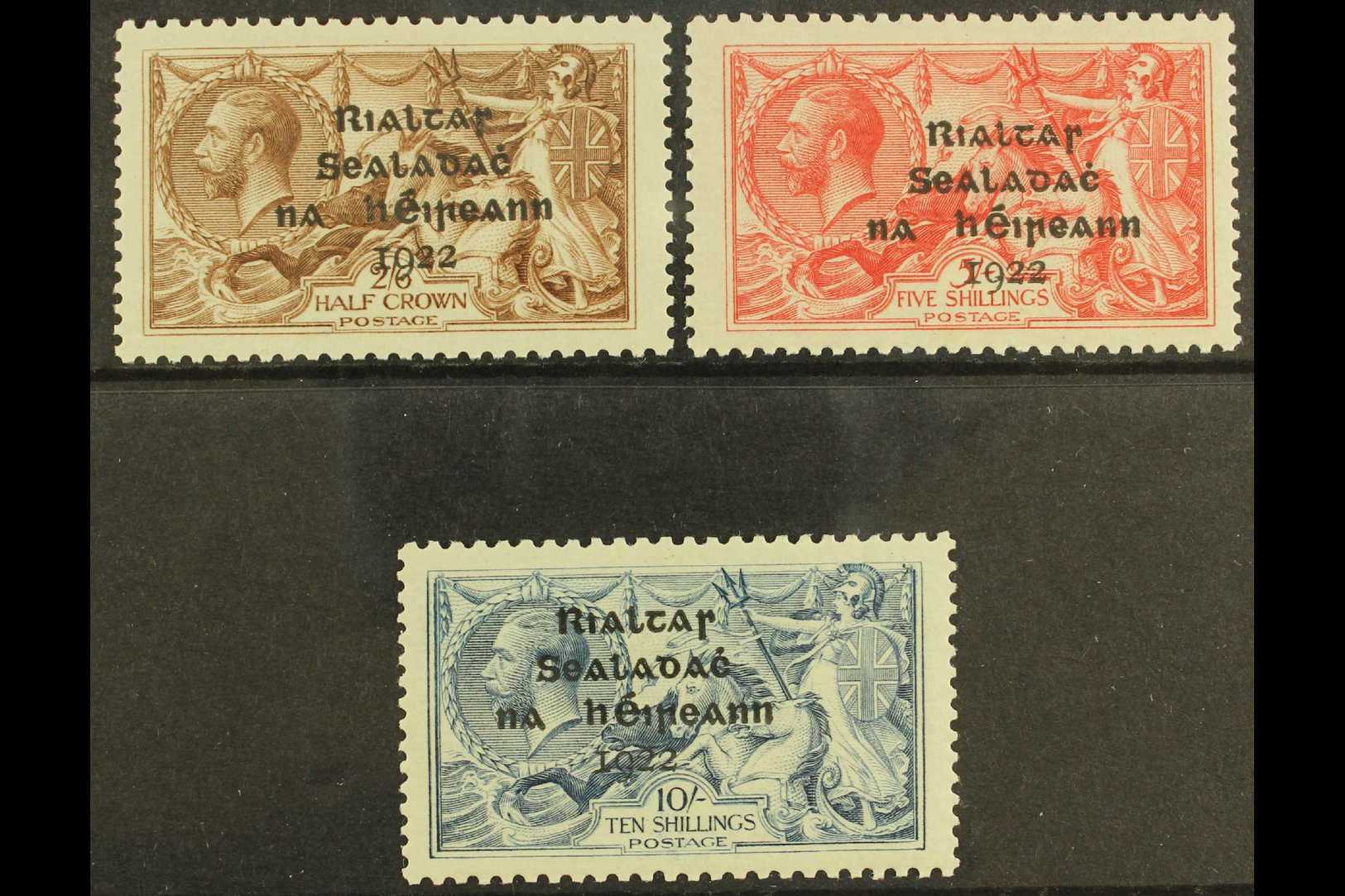 6612 1922 Seahorses Dollard Overprints Complete Set (SG 17/21, Hibernian T12/14), Superb Mint With Only Minimal Hinge Ma - Other & Unclassified