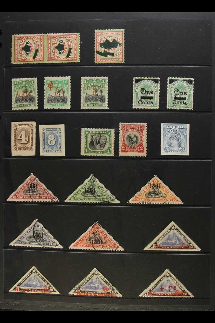 6908 ERRORS, VARIETIES AND OTHER UNUSUAL ITEMS 1880's To 1920's Collection Which Includes 1885 4c Imperf Unused, 1889 8c - Liberia