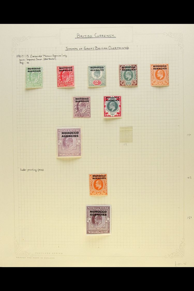 7100 BRITISH CURRENCY 1907-56 FINE MINT COLLECTION Written Up On Pages, With 1907-13 Set To 2s 6d, Harrison 4d, Somerset - Other & Unclassified