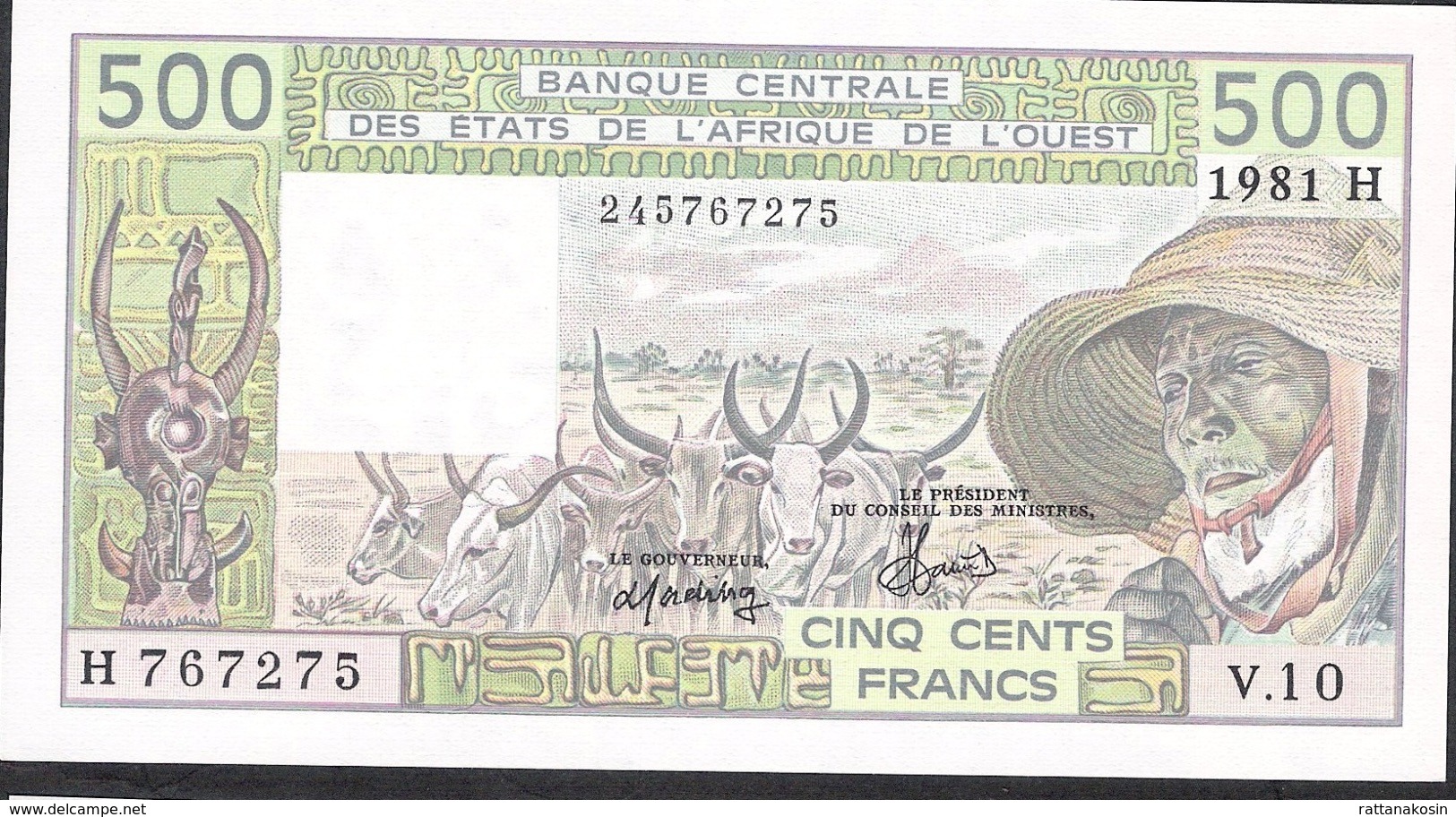 W.A.S. NIGER P606He 500 FRANCS 1981  UNC. - Niger