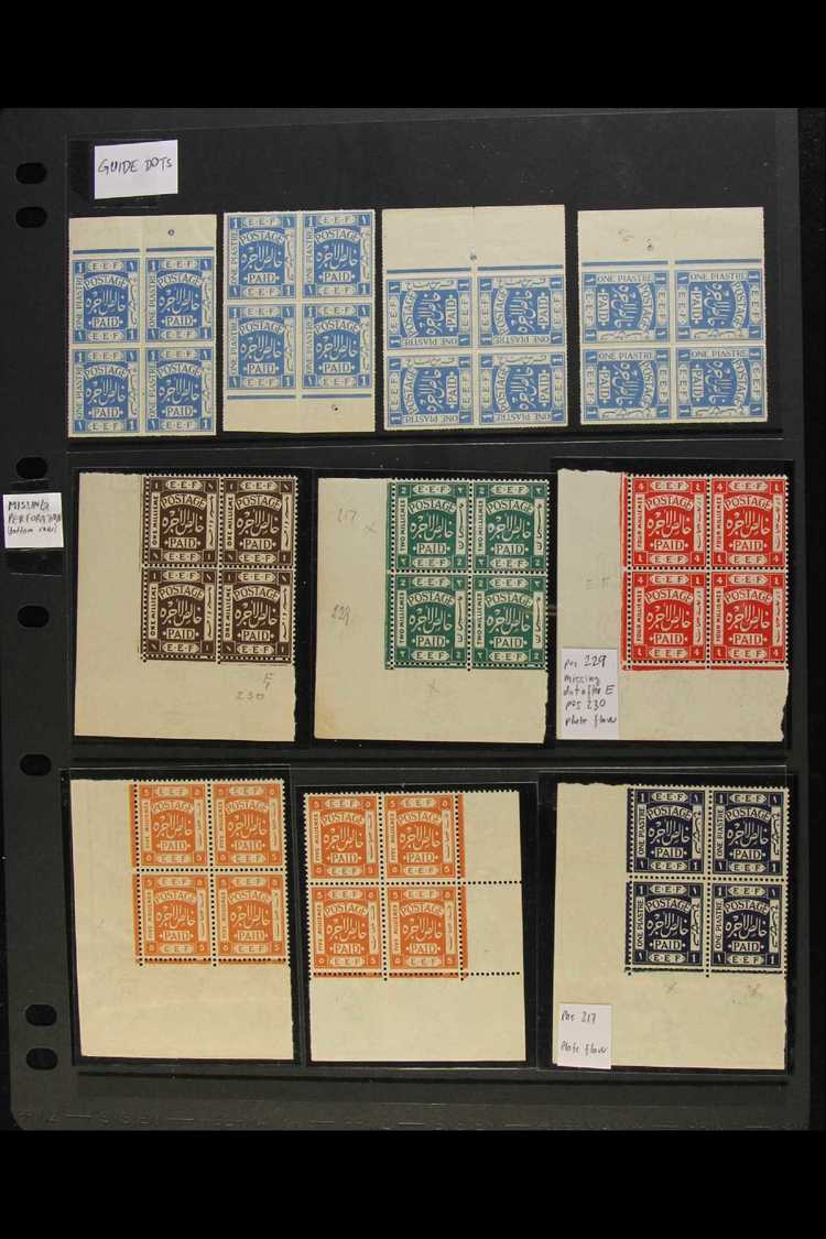 7368 1918-1922 ATTRACTIVE SPECIALIZED GROUP On Stock Pages With Many Varieties & Blocks, Fine Mint (some Never Hinged) & - Palestine