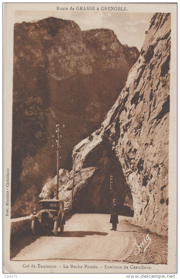 Environs De Castellane 04 - Rocher Percée Col De Taulanne - Automobile - Castellane