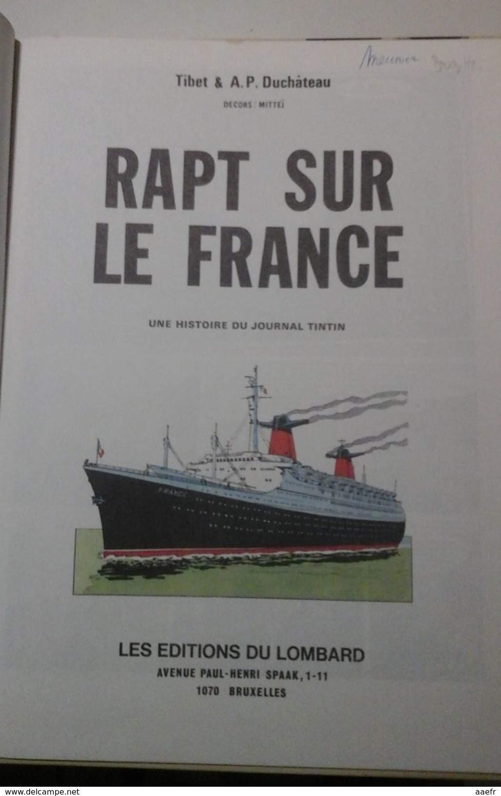 Ric Hochet - Rapt Sur Le France - Tibet & Duchateau - Lombard 1979? - Réf. 6a79? - Ric Hochet