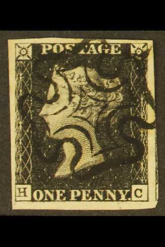 8221 1840 1d Black, Plate 5 "HC", Superb Four Margins, With Crisp Almost Full Black Maltese Cross. For More Images, Plea - Unclassified