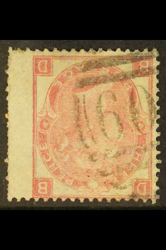 8282 1865-67 3d Rose, Plate 4, Wmk Emblems, With WATERMARK INVERTED Variety, SG 92Wi, Used, Faulty Perfs On Wing Margin  - Other & Unclassified