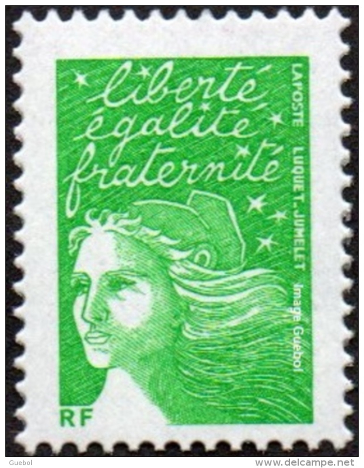 France Marianne Du 14 Juillet N° 3535 Aa ** Luquet - Variété Le TVP RF Vert Sans Phosphore - 1997-2004 Maríanne Du 14 Juillet