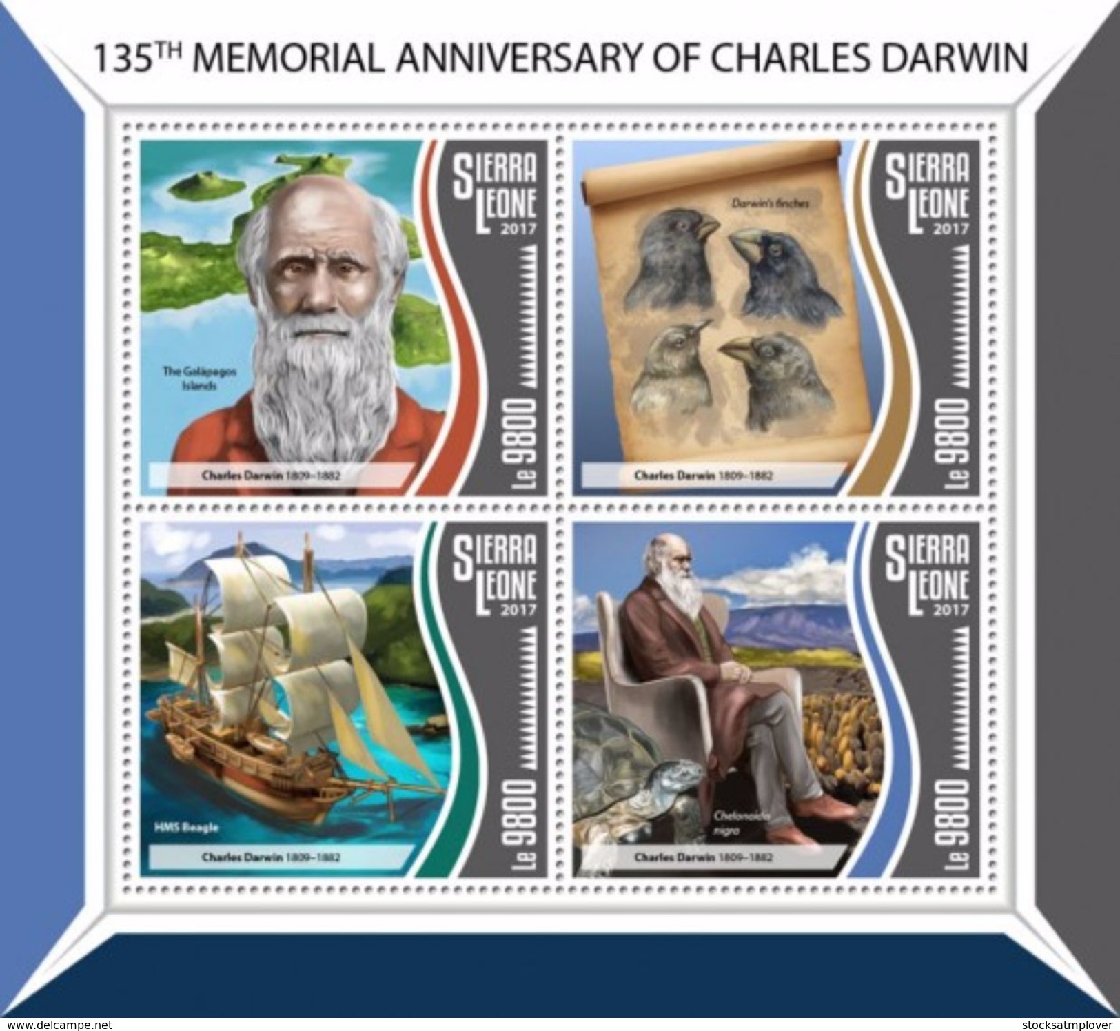 Sierra Leone 2017 135th Memorial Anniversary Of Charles Darwin - Sonstige & Ohne Zuordnung