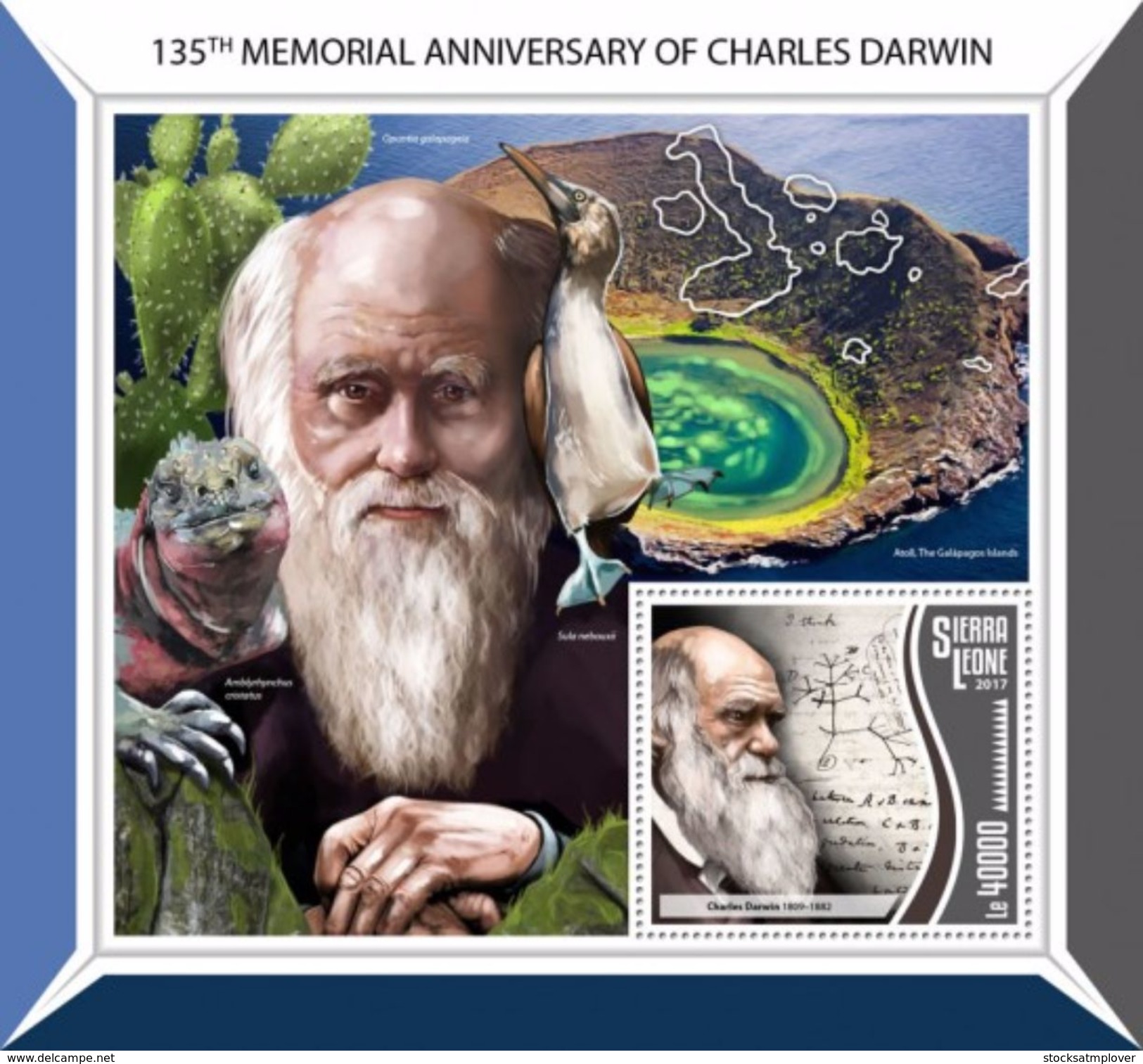 Sierra Leone 2017 135th Memorial Anniversary Of Charles Darwin - Sonstige & Ohne Zuordnung