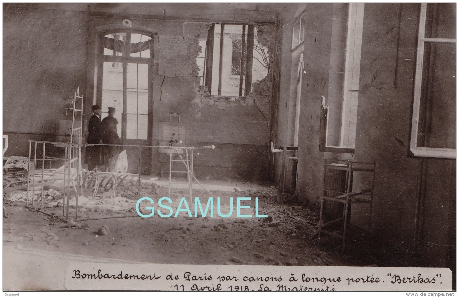 PARIS 14e Carte Photo - Bombardement Par Canons à Longue Portée "Berthas" &ndash; 11 Avril 1918 &ndash; La Maternité - Arrondissement: 14