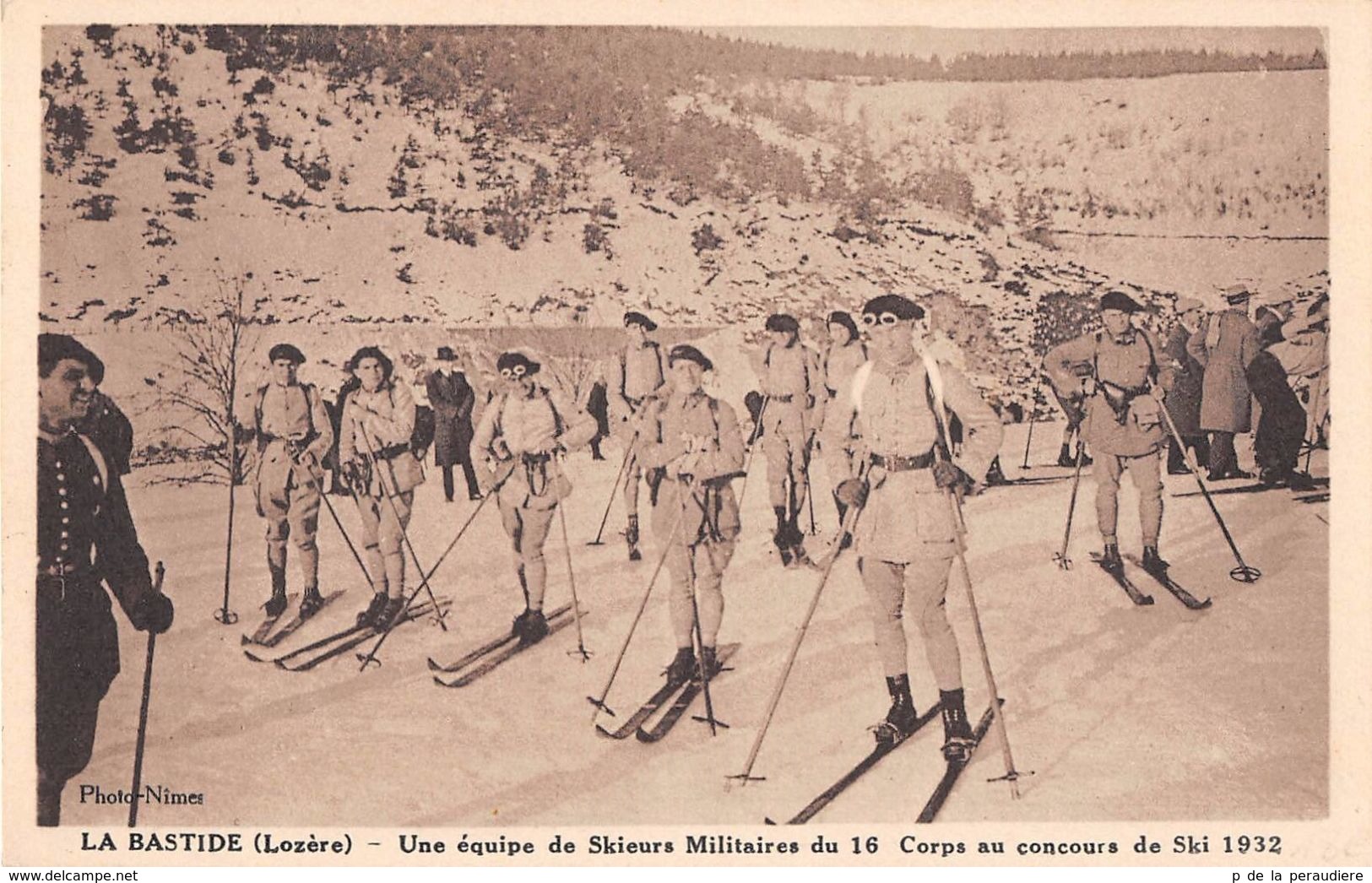 CPA 48 LA BASTIDE UNE EQUIPE DE SKIEURS MILITAIRES DU 16 CORPS AU CONCOURS DE SKI 1932 - Autres & Non Classés