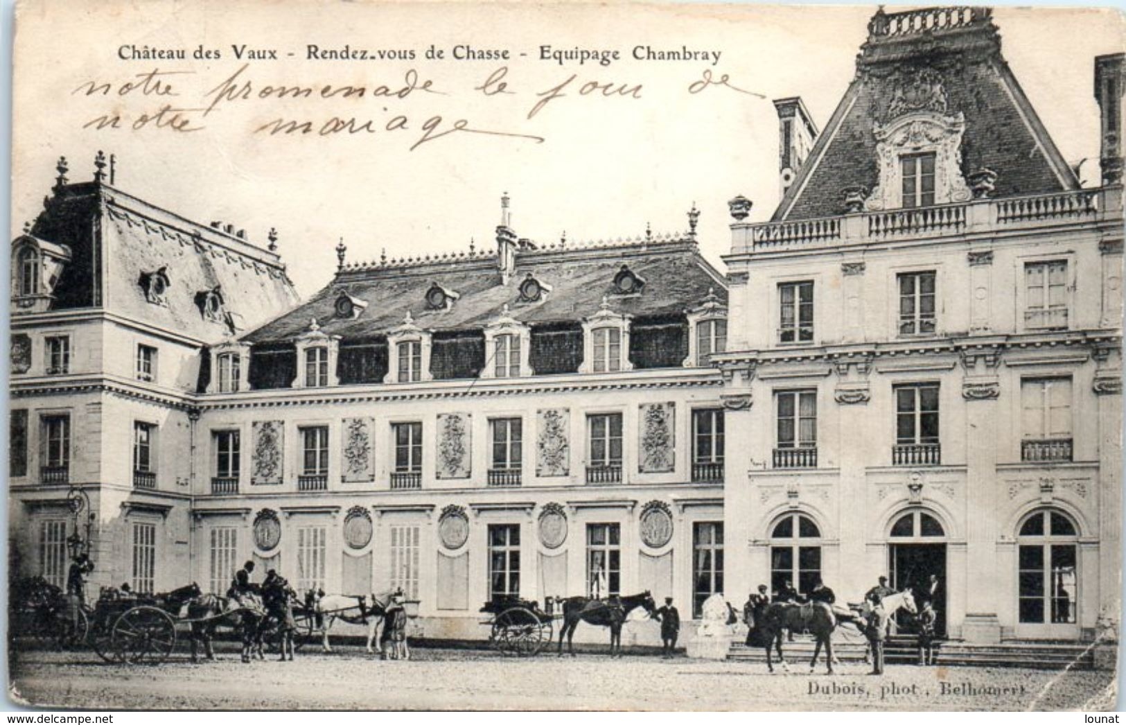 Château Des Vaux - Rendez-vous De Chasse - Equipage Chambray (état : Pli Coin Droit , Manque Timbre ) - Châteaux