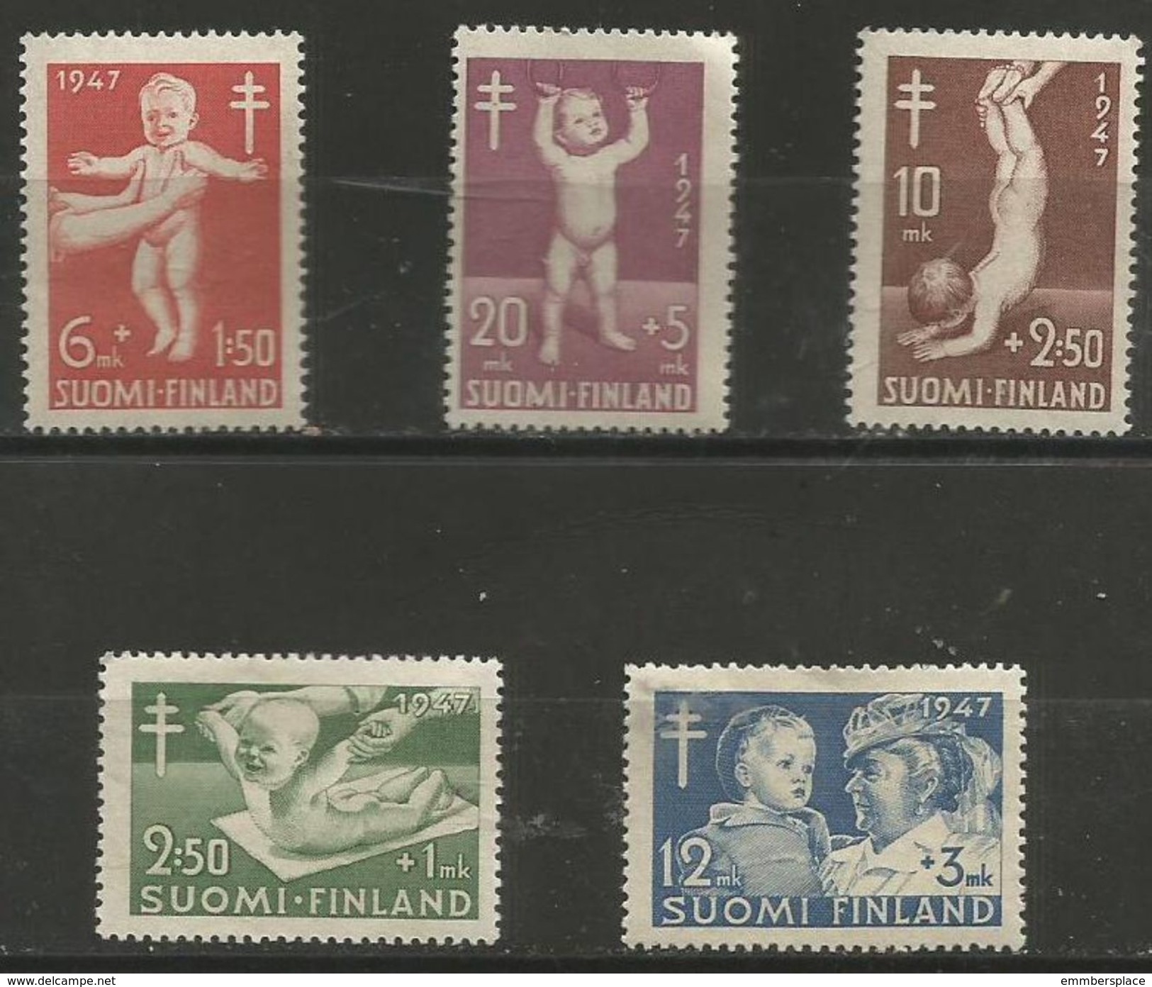 Finland - 1947 TB Fund MNH **  Sc B82-6 - Unused Stamps