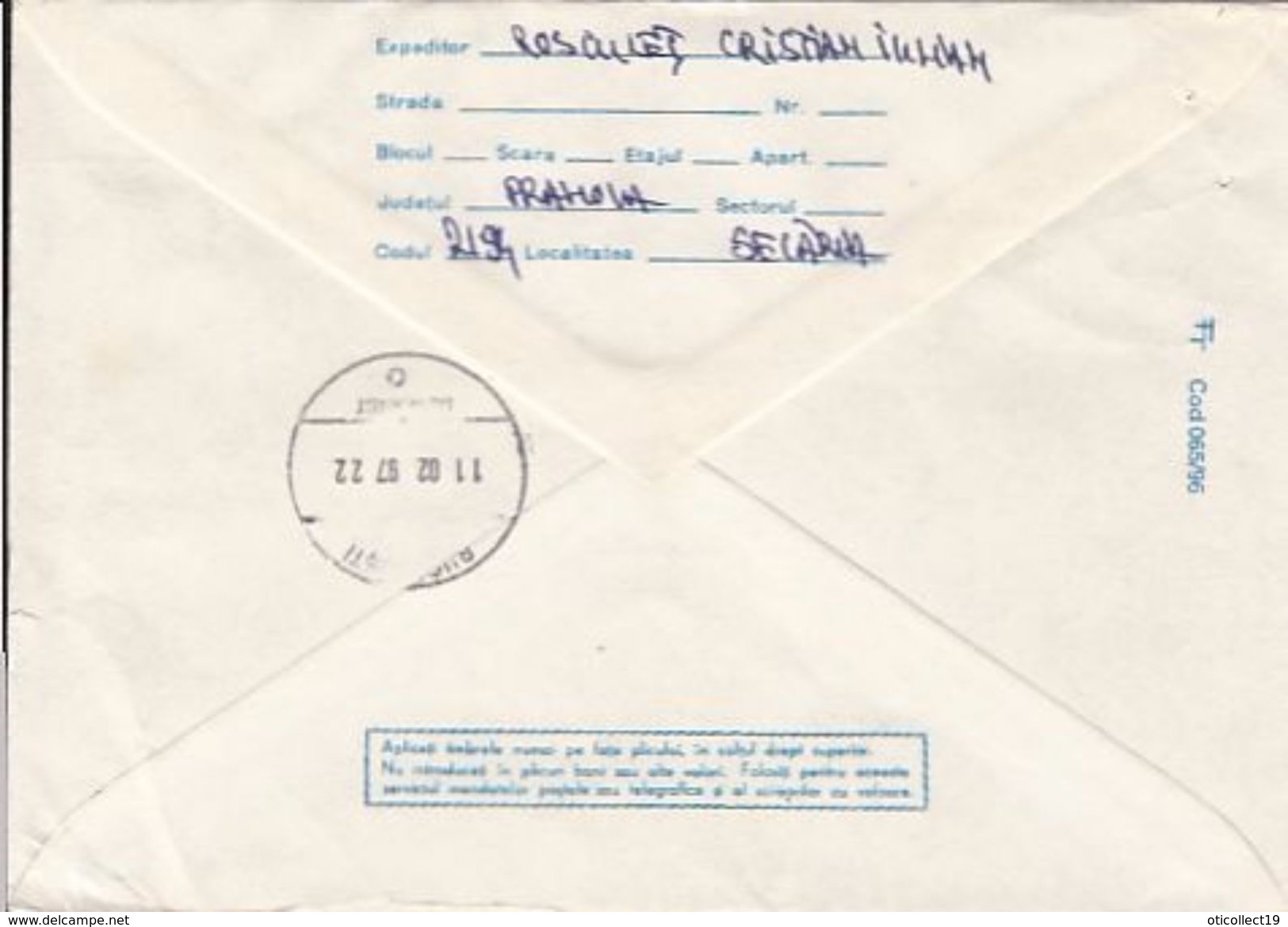 ARCTIC WILDLIFE, ORCA, KILLER WHALE, REGISTERED COVER STATIONERY, 1997, ROMANIA - Arctic Tierwelt