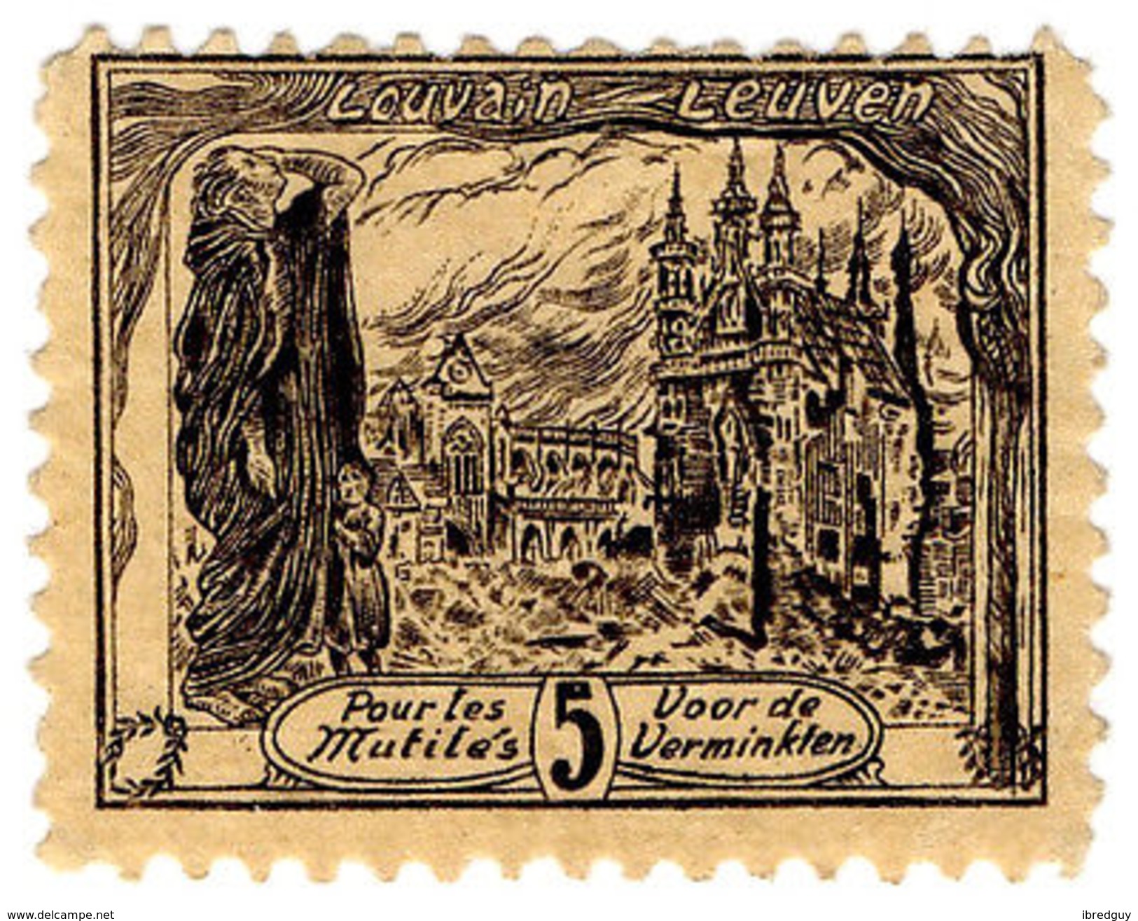 (I.B) Belgium Great War Cinderella : War Invalids 5c (Leuven) - Other & Unclassified