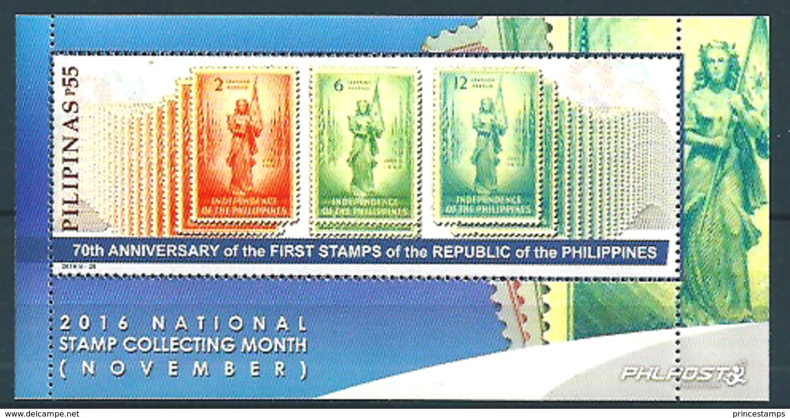 Pilipinas - Philippines (2016) - Block  -  /  Timbre Sur Timbre - Stamp On Stamps - Sello Sobre Sello - Timbres Sur Timbres